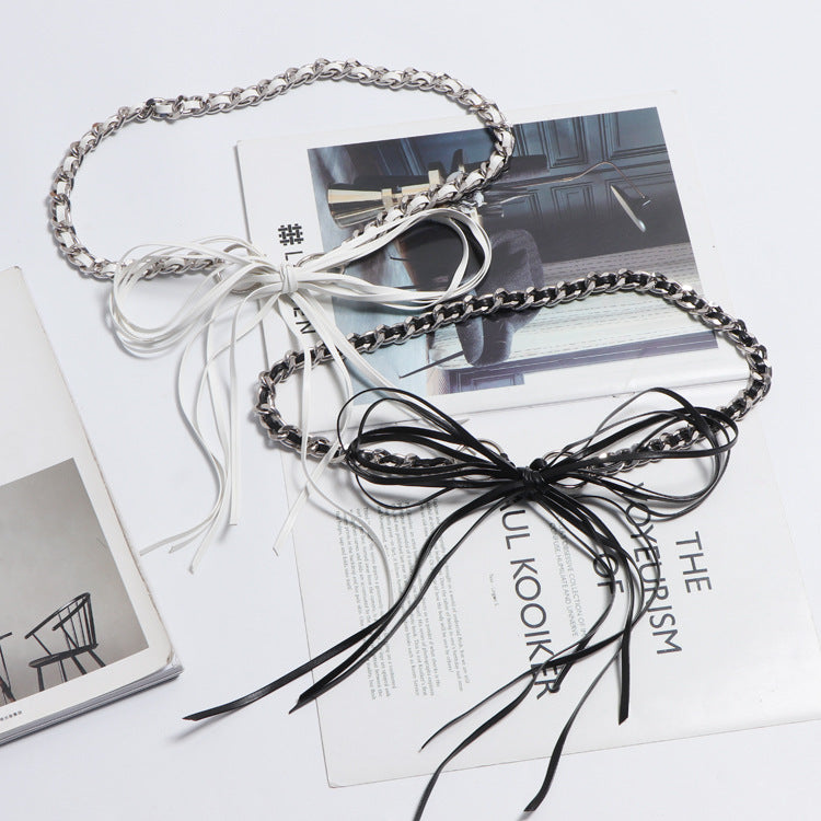 Literary Fan Woven Thin Waist Chain
