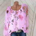 Women's Shirts Women's Fashion Printed Loose Long Sleeved Shirts