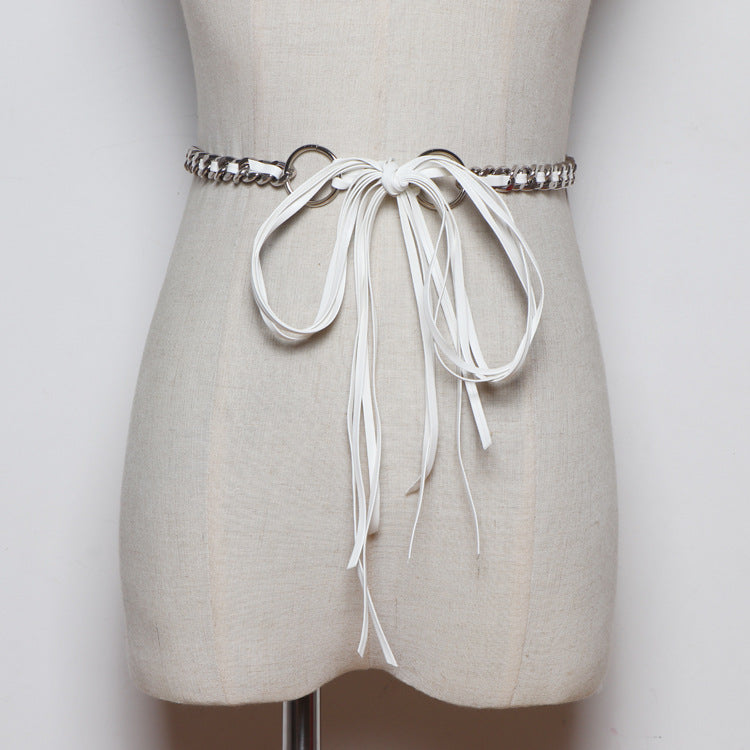 Literary Fan Woven Thin Waist Chain