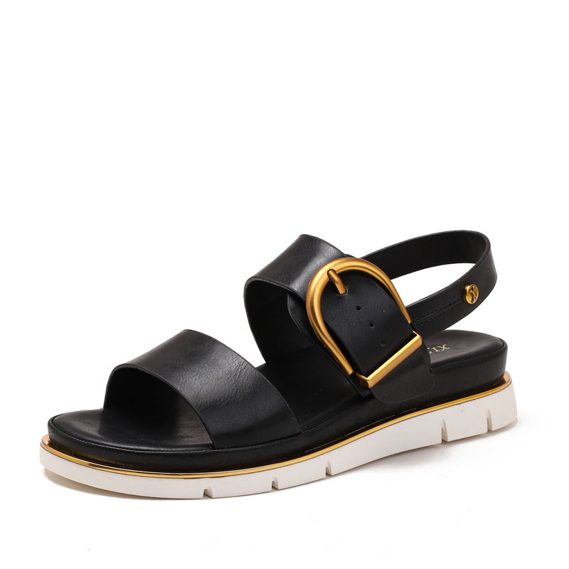 Chunky-soled Versatile Fashionable Wedge Roman Sandals